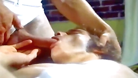 Sexy young brunette take mop with her boyfriend